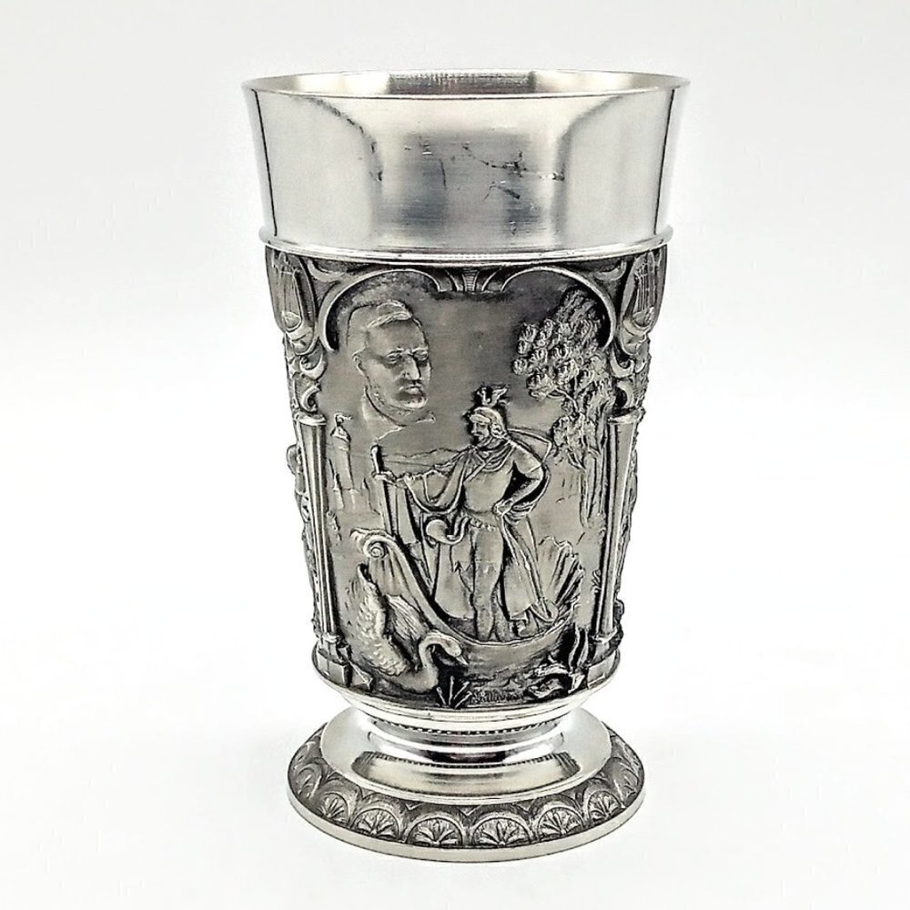 Vintage Feinzinn GES.GESCH NK W Germany Footed Pewter Goblet Cup - Voyager